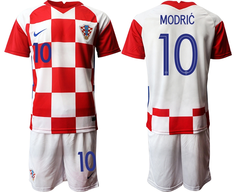 Cheap Men 2021 European Cup Croatia white home 10 Soccer Jerseys